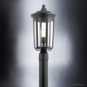 Urban Ambiance - Post Light - UKC10086 Luxe Industrial Outdoor Post Light, 19.25''H x 9''W x 9''Dep, Black Finish, Umberly Collection -