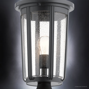Urban Ambiance - Post Light - UKC10086 Luxe Industrial Outdoor Post Light, 19.25''H x 9''W x 9''Dep, Black Finish, Umberly Collection -