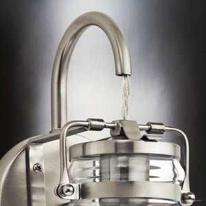 Urban Ambiance - Bath Light - UKC20000 Industrial Indoor Bath Light, 11.5''H x 5''W x 6.5''Dep, Brushed Nickel Finish, Velora Collection - 