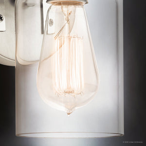 Urban Ambiance - Bath Light - UKC20000 Industrial Indoor Bath Light, 11.5''H x 5''W x 6.5''Dep, Brushed Nickel Finish, Velora Collection - 