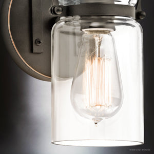 Urban Ambiance - Bath Light - UKC20001 Industrial Indoor Bath Light, 11.5''H x 5''W x 6.5''Dep, Olde Bronze Finish, Velora Collection - 