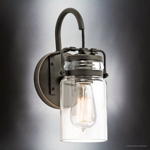 Urban Ambiance - Bath Light - UKC20001 Industrial Indoor Bath Light, 11.5''H x 5''W x 6.5''Dep, Olde Bronze Finish, Velora Collection - 