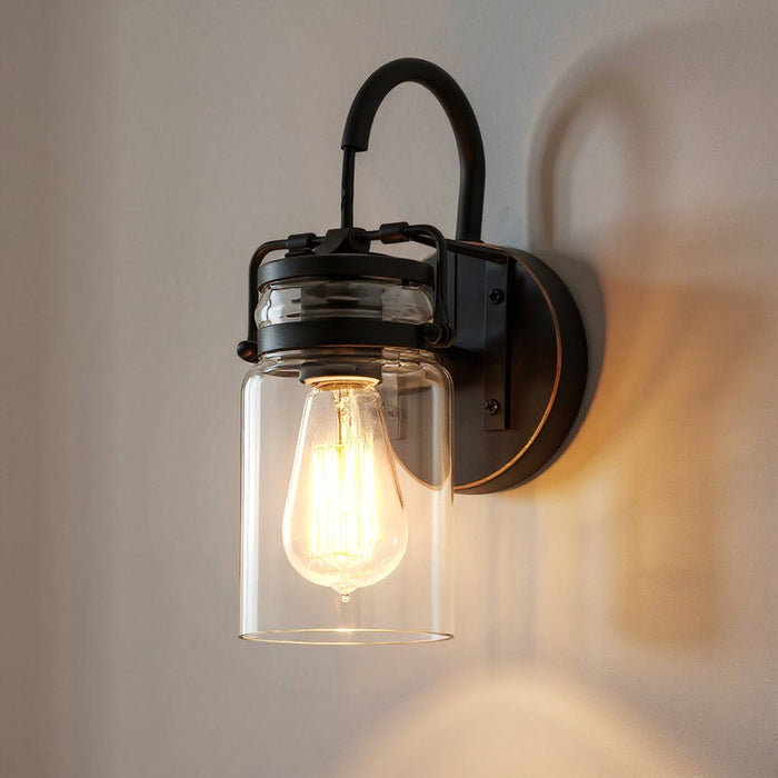 UKC20001 Industrial Indoor Bath Light, 11.5''H x 5''W x 6.5''Dep, Olde Bronze Finish, Velora Collection