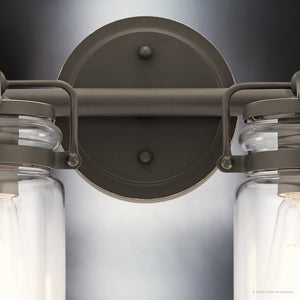 Urban Ambiance - Bath Light - UKC20003 Industrial Indoor Bath Light, 10''H x 15.75''W x 6.75''Dep, Olde Bronze Finish, Velora Collection - 