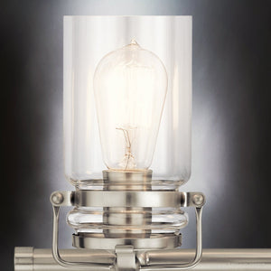 Urban Ambiance - Bath Light - UKC20004 Industrial Indoor Bath Light, 10''H x 24''W x 6.75''Dep, Brushed Nickel Finish, Velora Collection - 
