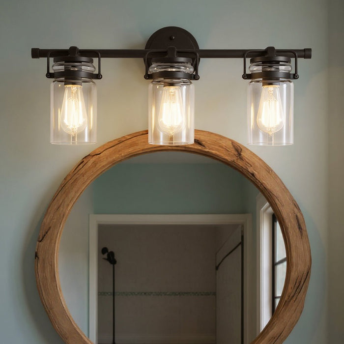 UKC20005 Industrial Indoor Bath Light, 10''H x 24''W x 6.75''Dep, Olde Bronze Finish, Velora Collection