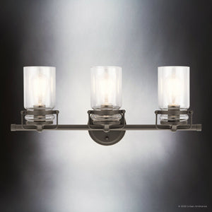 Urban Ambiance - Bath Light - UKC20005 Industrial Indoor Bath Light, 10''H x 24''W x 6.75''Dep, Olde Bronze Finish, Velora Collection - 