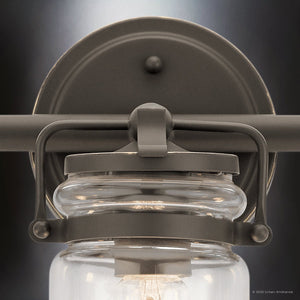 Urban Ambiance - Bath Light - UKC20005 Industrial Indoor Bath Light, 10''H x 24''W x 6.75''Dep, Olde Bronze Finish, Velora Collection - 