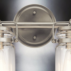Urban Ambiance - Bath Light - UKC20006 Industrial Indoor Bath Light, 10.25''H x 32.5''W x 6.75''Dep, Brushed Nickel Finish, Velora Collection - 