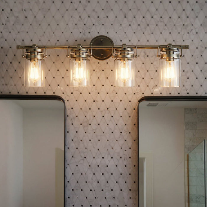 UKC20006 Industrial Indoor Bath Light, 10.25''H x 32.5''W x 6.75''Dep, Brushed Nickel Finish, Velora Collection