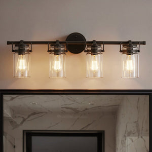 Urban Ambiance - Bath Light - UKC20007 Industrial Indoor Bath Light, 10.25''H x 32.5''W x 6.75''Dep, Olde Bronze Finish, Velora Collection - 