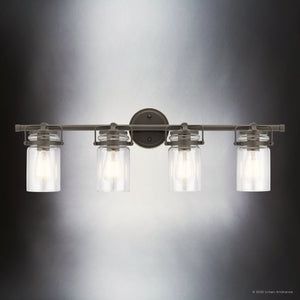Urban Ambiance - Bath Light - UKC20007 Industrial Indoor Bath Light, 10.25''H x 32.5''W x 6.75''Dep, Olde Bronze Finish, Velora Collection - 