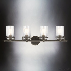 Urban Ambiance - Bath Light - UKC20007 Industrial Indoor Bath Light, 10.25''H x 32.5''W x 6.75''Dep, Olde Bronze Finish, Velora Collection - 