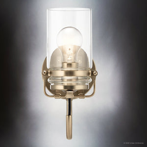 Urban Ambiance - Bath Light - UKC20008 Industrial Indoor Bath Light, 11.5''H x 5''W x 6.5''Dep, Champagne Bronze Finish, Velora Collection - 