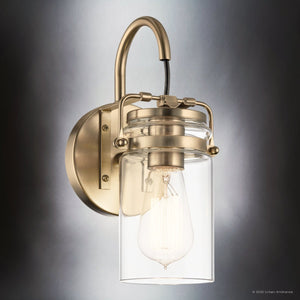 Urban Ambiance - Bath Light - UKC20008 Industrial Indoor Bath Light, 11.5''H x 5''W x 6.5''Dep, Champagne Bronze Finish, Velora Collection - 