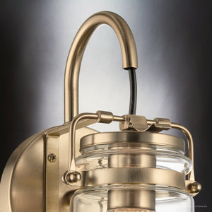 Urban Ambiance - Bath Light - UKC20008 Industrial Indoor Bath Light, 11.5''H x 5''W x 6.5''Dep, Champagne Bronze Finish, Velora Collection - 