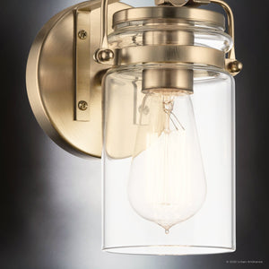 Urban Ambiance - Bath Light - UKC20008 Industrial Indoor Bath Light, 11.5''H x 5''W x 6.5''Dep, Champagne Bronze Finish, Velora Collection - 