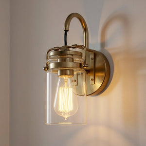 Urban Ambiance - Bath Light - UKC20008 Industrial Indoor Bath Light, 11.5''H x 5''W x 6.5''Dep, Champagne Bronze Finish, Velora Collection - 