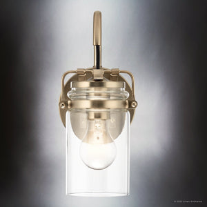 Urban Ambiance - Bath Light - UKC20008 Industrial Indoor Bath Light, 11.5''H x 5''W x 6.5''Dep, Champagne Bronze Finish, Velora Collection - 