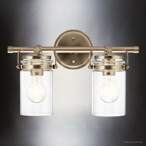 Urban Ambiance - Bath Light - UKC20009 Industrial Indoor Bath Light, 10.25''H x 15.75''W x 6.75''Dep, Champagne Bronze Finish, Velora Collection - 