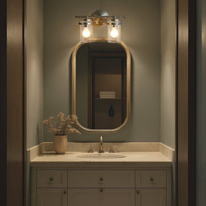 Urban Ambiance - Bath Light - UKC20009 Industrial Indoor Bath Light, 10.25''H x 15.75''W x 6.75''Dep, Champagne Bronze Finish, Velora Collection - 