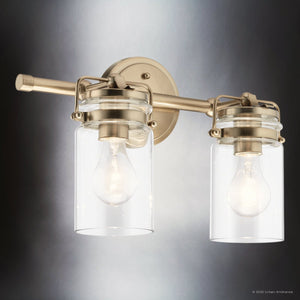 Urban Ambiance - Bath Light - UKC20009 Industrial Indoor Bath Light, 10.25''H x 15.75''W x 6.75''Dep, Champagne Bronze Finish, Velora Collection - 