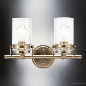 Urban Ambiance - Bath Light - UKC20009 Industrial Indoor Bath Light, 10.25''H x 15.75''W x 6.75''Dep, Champagne Bronze Finish, Velora Collection - 