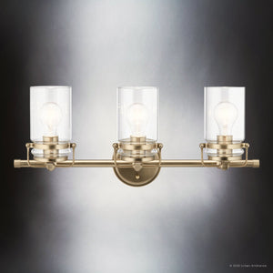 Urban Ambiance - Bath Light - UKC20010 Industrial Indoor Bath Light, 10.25''H x 24''W x 6.75''Dep, Champagne Bronze Finish, Velora Collection - 