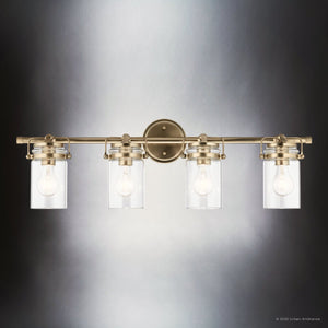 Urban Ambiance - Bath Light - UKC20011 Industrial Indoor Bath Light, 10.25''H x 32.5''W x 6.75''Dep, Champagne Bronze Finish, Velora Collection - 
