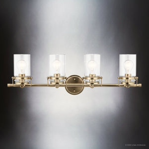 Urban Ambiance - Bath Light - UKC20011 Industrial Indoor Bath Light, 10.25''H x 32.5''W x 6.75''Dep, Champagne Bronze Finish, Velora Collection - 