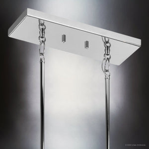 Urban Ambiance - Chandelier - UKC20020 Transitional Indoor Chandelier, 13.5''H x 41.5''W x 10''Dep, Chrome Finish, Marquess Collection - 