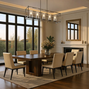 Urban Ambiance - Chandelier - UKC20020 Transitional Indoor Chandelier, 13.5''H x 41.5''W x 10''Dep, Chrome Finish, Marquess Collection - 