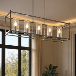 Urban Ambiance - Chandelier - UKC20020 Transitional Indoor Chandelier, 13.5''H x 41.5''W x 10''Dep, Chrome Finish, Marquess Collection -