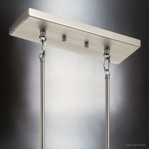 Urban Ambiance - Chandelier - UKC20021 Transitional Indoor Chandelier, 13.5''H x 41.5''W x 10''Dep, Brushed Nickel Finish, Marquess Collection - 