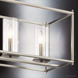 Urban Ambiance - Chandelier - UKC20021 Transitional Indoor Chandelier, 13.5''H x 41.5''W x 10''Dep, Brushed Nickel Finish, Marquess Collection - 