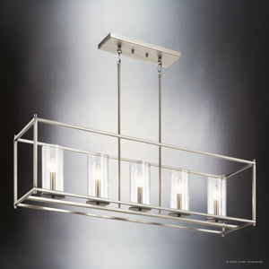Urban Ambiance - Chandelier - UKC20021 Transitional Indoor Chandelier, 13.5''H x 41.5''W x 10''Dep, Brushed Nickel Finish, Marquess Collection - 
