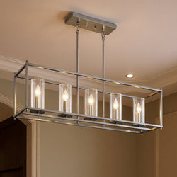 Urban Ambiance - Chandelier - UKC20021 Transitional Indoor Chandelier, 13.5''H x 41.5''W x 10''Dep, Brushed Nickel Finish, Marquess Collection -