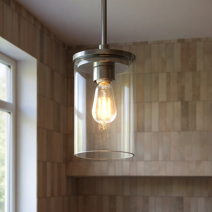 UKC20023 Transitional Indoor Pendant, 10.75''H x 6''W x 6''Dep, Chrome Finish, Marquess Collection