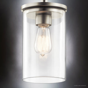 Urban Ambiance - Pendant - UKC20024 Transitional Indoor Pendant, 10.75''H x 6''W x 6''Dep, Brushed Nickel Finish, Marquess Collection - 