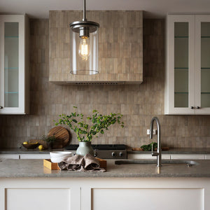 Urban Ambiance - Pendant - UKC20024 Transitional Indoor Pendant, 10.75''H x 6''W x 6''Dep, Brushed Nickel Finish, Marquess Collection - 