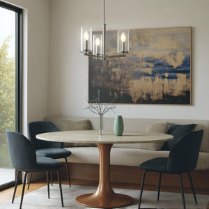 Urban Ambiance - Chandelier - UKC20026 Transitional Indoor Chandelier, 14''H x 18''W x 18''Dep, Chrome Finish, Marquess Collection - 