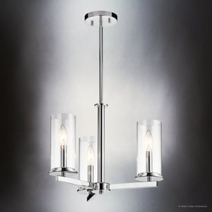 Urban Ambiance - Chandelier - UKC20026 Transitional Indoor Chandelier, 14''H x 18''W x 18''Dep, Chrome Finish, Marquess Collection - 