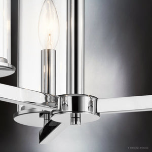 Urban Ambiance - Chandelier - UKC20026 Transitional Indoor Chandelier, 14''H x 18''W x 18''Dep, Chrome Finish, Marquess Collection - 