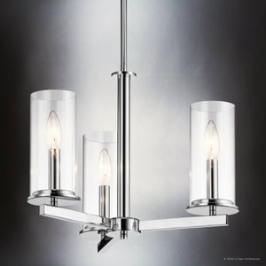 Urban Ambiance - Chandelier - UKC20026 Transitional Indoor Chandelier, 14''H x 18''W x 18''Dep, Chrome Finish, Marquess Collection - 
