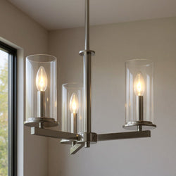 Urban Ambiance - Chandelier - UKC20026 Transitional Indoor Chandelier, 14''H x 18''W x 18''Dep, Chrome Finish, Marquess Collection - 