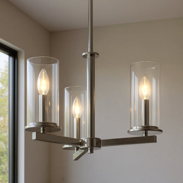 UKC20026 Transitional Indoor Chandelier, 14''H x 18''W x 18''Dep, Chrome Finish, Marquess Collection