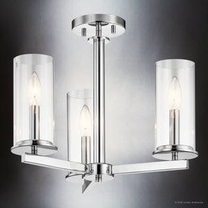 Urban Ambiance - Chandelier - UKC20026 Transitional Indoor Chandelier, 14''H x 18''W x 18''Dep, Chrome Finish, Marquess Collection - 