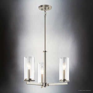 Urban Ambiance - Chandelier - UKC20027 Transitional Indoor Chandelier, 14''H x 18''W x 18''Dep, Brushed Nickel Finish, Marquess Collection - 