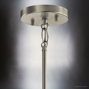 Urban Ambiance - Chandelier - UKC20027 Transitional Indoor Chandelier, 14''H x 18''W x 18''Dep, Brushed Nickel Finish, Marquess Collection - 
