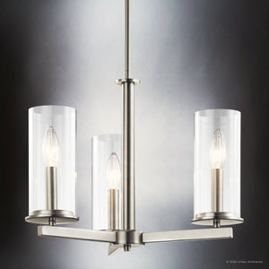 Urban Ambiance - Chandelier - UKC20027 Transitional Indoor Chandelier, 14''H x 18''W x 18''Dep, Brushed Nickel Finish, Marquess Collection - 